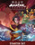 An RPG box titled “Avatar Legends The Roleplaying Game: Starter Set” in white letters across the top and spine.  The background of the cover art is primarily red with swirling designs patterned in.  Across this is a dynamic lineup of characters from both Avatar series: a pale skinned man with medium length black hair, a red robe with pointed shoulders and a fire insignia in gold on his chest,  and a burn scar across one of his eyes; two tan-skinned waterbenders with blue and white flowing robes; an Earthbender with pale skin, green and white clothes, and a turban; a pale-skinned firebender with long dark hair, red and gold clothes with a golden neck and shoulder collar and cuffs, and who is ringed in flames.  A pale person in the background reveals one lightly colored eye as they take off a mask.
