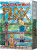Board game titled "Hundred Acre Woods Fluxx" featuring  Christopher Robin, Winnie the Pooh, and Piglet standing on a wooden bridge railing looking out over a river with the sun shining down on them.
