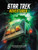 An RPG toolkit titled "Star Trek Adventures: the Roleplaying Game - Second Edition Toolkit" in white and gold font at the top and bottom of the cover.  The art between depicts a rectangular shuttle with cylindrical engines on either side of it shooting through a space vortex streaked green.