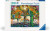 A puzzle with the words “Ravensburger Puzzle” at the top and the number ‘2000’ in the upper left corner of the white bordered cover.  Below is an image of the finished puzzle, which features a piece of heavily patterned artwork with many different species of bird all in one central tree.  Below the tree are fish leaping from a body of water, and above is the sun, which has a peaceful expression on its gentle face.