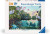 A puzzle with the words “Ravensburger Puzzle” at the top and the number ‘500’ along the left side of the white bordered cover.  Below is an image of the finished puzzle, which features a scene from the tropics with flamingoes flying overhead, cranes in the foreground, long-rooted trees standing in water, and manatees swimming below the clear blue surface.