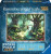 A puzzle with the words “Ravensburger Puzzle” and number ‘368’ across the top and the subtitled “Escape Puzzle” in the bottom left.  Beside that are symbols denoting the difficulty level and how many clues are present to find.  The cover is bordered in dark blue.  In the center is a picture of what the finished puzzle looks like: a mystical forest where the trees have humanoid faces in their trunks.  Gathered around a central pond are mermaids, wolves, small faeries, and two dragons: one large, and one very small.