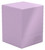 A lavender purple TCG card deck case with an opaque shell, diagonal closure, and a faint embellishment of the Ultimate Guard logo at the bottom.