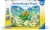 A puzzle with the words “Ravensburger Puzzle” at the top and the number ‘200’ along the left side of the cover.  Beside it is a puzzle piece with ‘XL’ inside.  Below is an image of the finished puzzle, which features a digital painting of a cartoon turtle swimming through the ocean with a little fantasy village atop its back, algae waving in the current and multiple tiers of shell creating a cascading mountain.