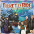 Board game titled "Ticket to Ride: Northern Lights" featuring art of a black train against an icy tundra background. In the night sky are the greens and purples of the aurora borealis. Multiple people are standing at the fore of the picture in warm, Victorian clothing.
