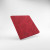 A red, hard-cover, cloth card binder with a zip-up closure. A red, hard-cover, cloth card binder with a zip-up closure.