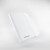 A white soft-cover card binder with an elastic band closure. A white soft-cover card binder with an elastic band closure.