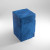 A tall, blue cloth TCG card deck box.