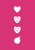 An RPG book with no visible title on the front.  It is hot pink and features three hearts and a bomb in a vertical line down the center of the cover.  The first heart is blank, the second with a smiling face on the inside, and the third is frowning.