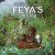 A board game titled "Feya's Swamp" in white font at the top of the cover.  The art behind it features an illustrated scene of a swamp with an anthropomorphic alligator wearing leather armor.  The gator rides a small rowboat and holds a spear above their head, poised at something in the murky waters below.