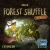 A board game titled “Forest Shuffle: Exploration” across the top of the cover.  The art below features an illustrated scene from within a cave.  On the left side are various small forest creatures: a bird, a member of the weasel family, and more.  On the right is a forest troll that may be a stature, or may just be how the creature’s skin is textured.  Either way, it possesses a large nose, long hair adorned with beads, and a small quarterstaff.  Behind them all is the mouth of the cave, which reveals a mossy cliff face and blue sky above.