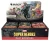 A TCG product titled “Magic: The Gathering - Marvel Superheroes: Play Boosters across various locations on the cover and display tab of the box.  The art features a series of half shadowed, black and white comic panels across the bottom of various characters from throughout the history of Marvel Studios.  On the top display tab a series of Superheroes in an action shot all rushing toward the audience, each wearing a uniquely designed costume.  The person in the center and foremost in the image wears a black, skin-tight full body suit with small ears on the cowl and sharp claws at the tip of each finger.