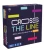 A board game titled "Cross the Line" in white, blue, and yellow font across the center of the primarily purple box.  The artwork features dispersed streaks of color and a horizontal line that cuts from top to bottom through the word 'line; in the title.