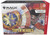 A TCG product titled “Magic: The Gathering - Marvel Superheroes: Bundle" with the first third of the title in the upper left corner, the second at the bottom, and the third across the right side.  The art features a man with short, dark hair, dark skin, brown eyes, a goatee beard, and an intense expression across his features.  He ears red protective goggles, a red, white, and blue hero costume, and holds a circular shield defensively across most of the foreground.  The shield matches the colors of his costume and sports a white star in the center.  Reflected in its metallic surface is the angry face of a purple man wearing a helmet.