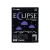A trading card game sleeve box with the words "Eclipse Deck Protector Sleeves" in white font at the top of the otherwise black cover.  The 'c' is shaped like a crescent moon, and little cloud punch-outs across the rest of the cover reveal the purple sleeves within.
