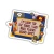 A vinyl sticker featuring a board game board with various game pieces and miniatures strewn about it.  In the center is dark red text that reads, "I'm sorry for what I said while playing board games."