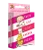A board game titled "Taco Cat Goat Cheese Pizza" in separate diagonal lines colored pink and white in an alternating pattern down the front of the box.  Beside each word is a small cartoon representation of them.  The words "Sweetheart Edition" are written from the light pink, striped hangtag.