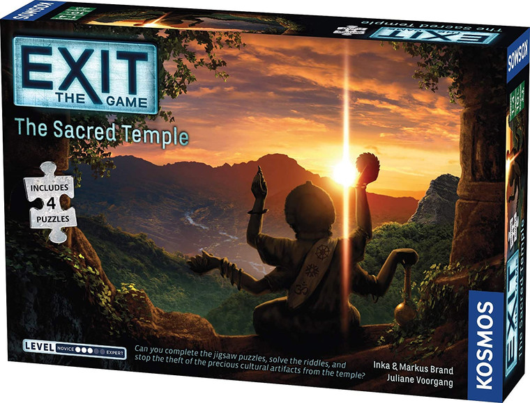 game box featuring series and instalment title and cover image of a jungle, temple, mountain, and statue at sunset