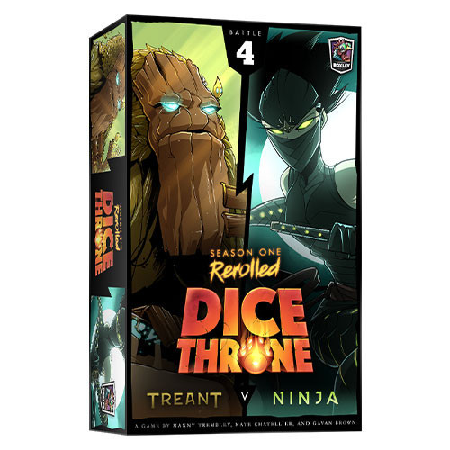 Game cover featuring playable characters, treant and ninja