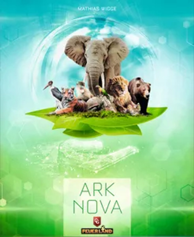 Board game box featuring game title and a collection of animals on a leaf