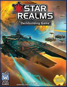 Board game box featuring game title and various space ships on the front.