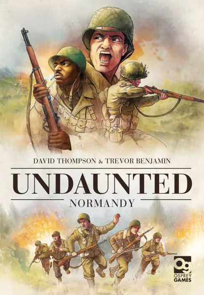 Board game box featuring game title with soldiers engaging in battle.