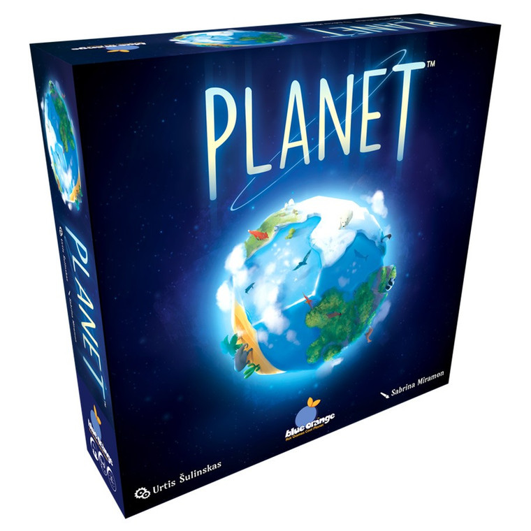 Board game box featuring game title and a flourishing plant in space
