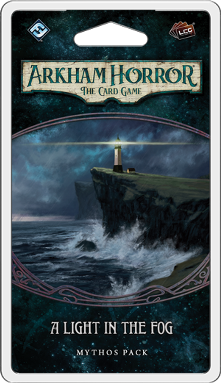 Plastic clamshell box featuring the game title and lighthouse on a coastal cliff illustration.