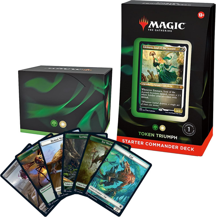Magic the Gathering commander deck box featuring Emmara, Soul of the Accord.
