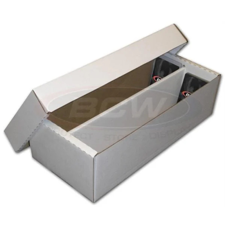 White card storage box with two rows made from cardboard.