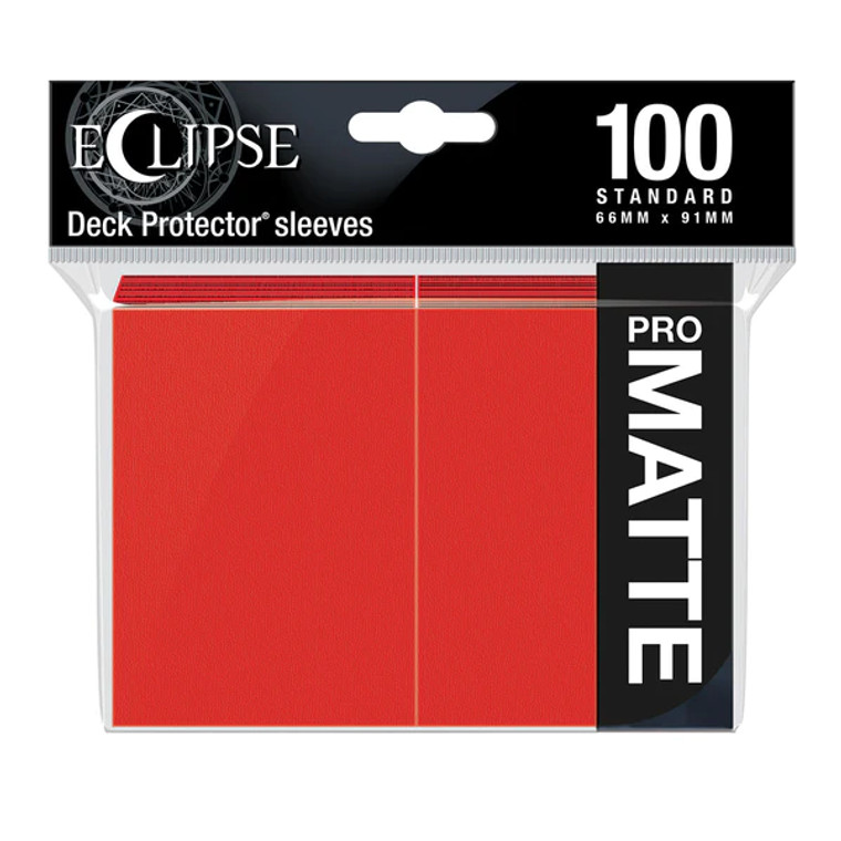 Plastic Eclipse Matte sleeve packaging showcasing the bright red sleeve color.