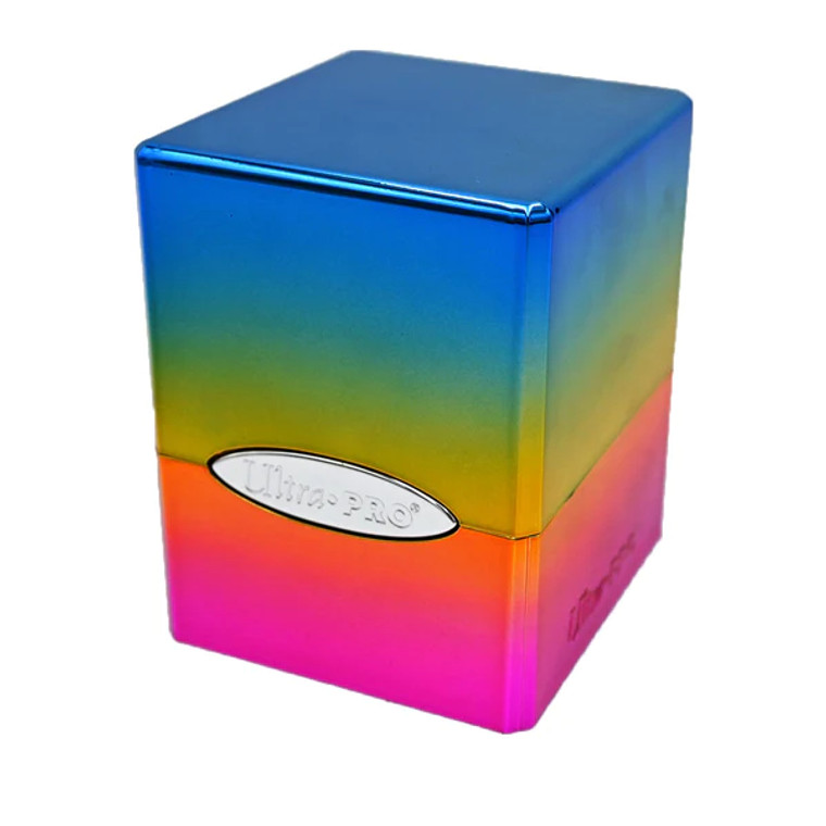 Closed Ultra Pro satin deck box in the color rainbow.