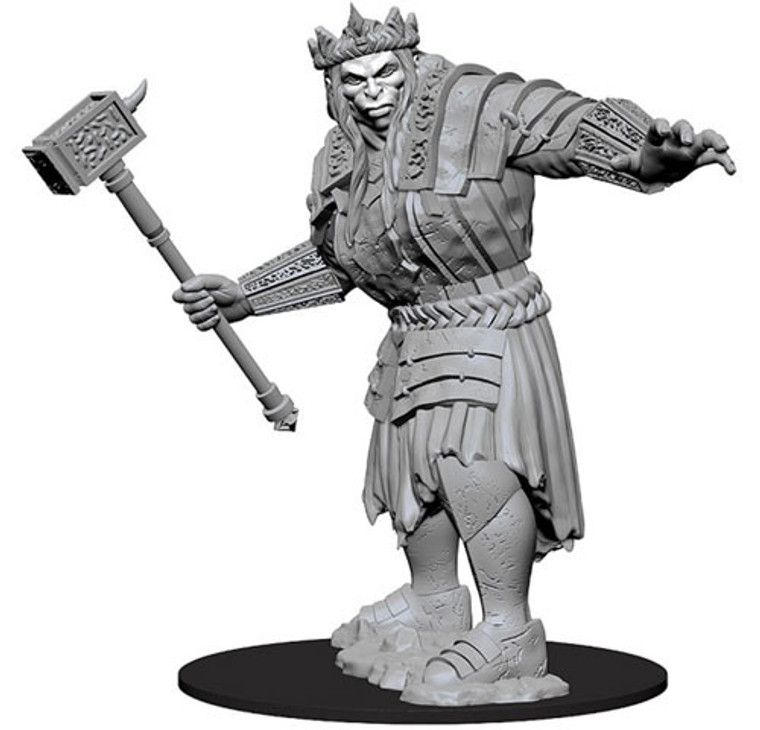 An unpainted Fire Giant miniature on a white background.