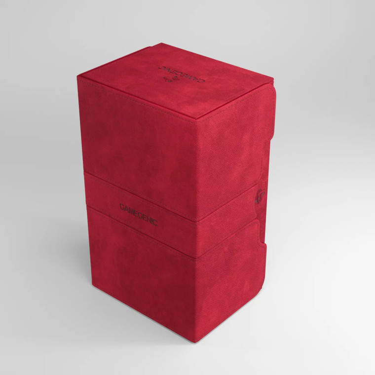 A very tall, red cloth deck box.