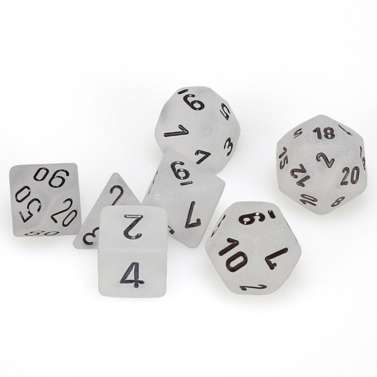 Chessex Dice - 7 Set RPG - 27401 - frosted clear with black