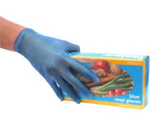 Vinyl Blue Powdered Gloves (Pack of 100)