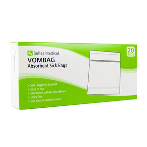 Vombag Absorbent Sick Bags Pk20 Vombag Absorbent Sick Bags Pk20
