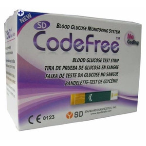 SD CodeFree Blood Glucose Test Strips x50
