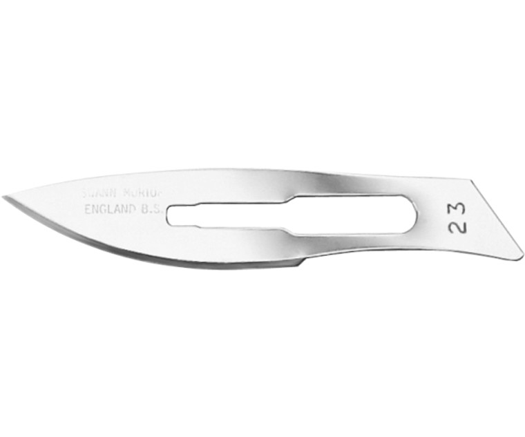 Swann Morton Carbon Steel Sterile Blade No.23 (Box of 100)