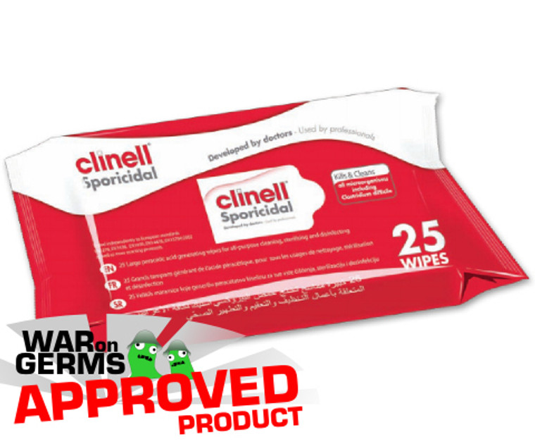 Clinell Sporicidal Wipes Unique (Pack of 25)