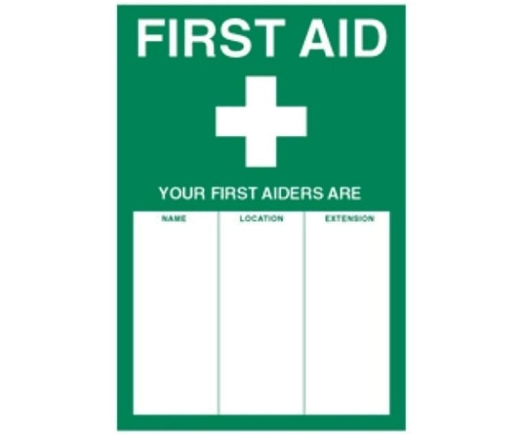 First Aider Self Adhesive Sign