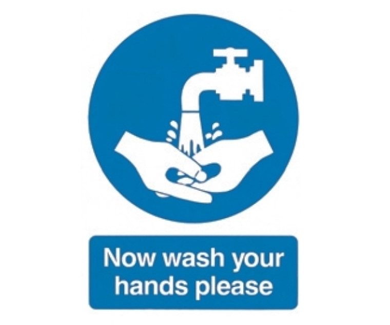 Now Wash Your Hands Self Adhesive Sign