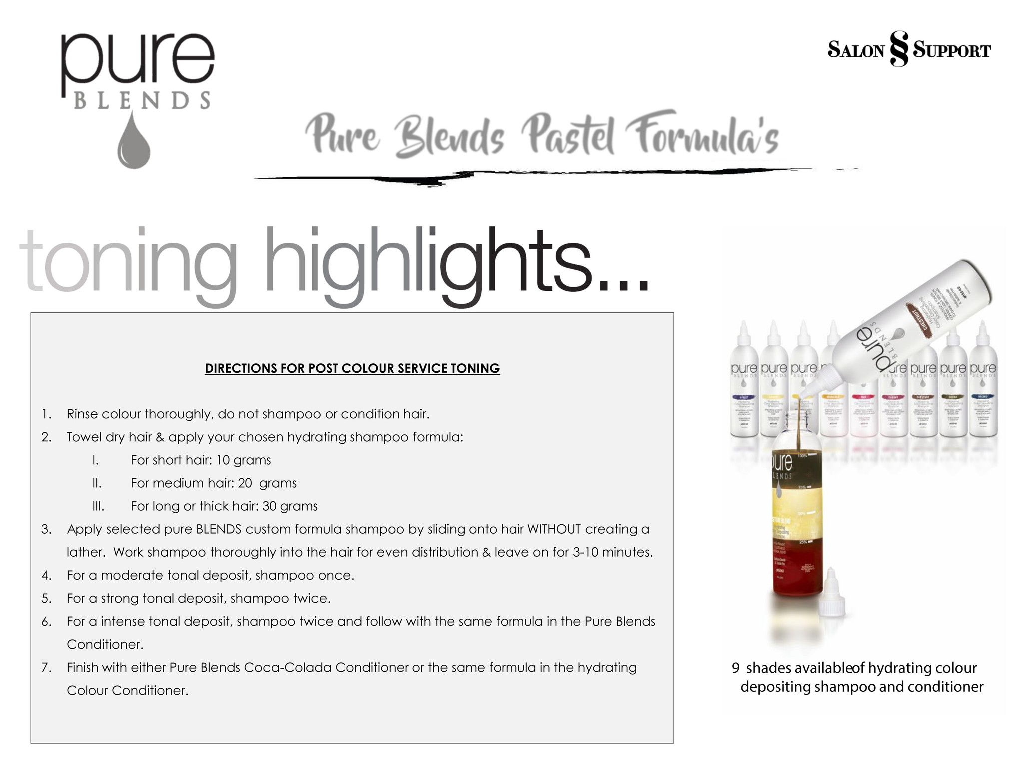 Pure Blends Custom colour shampoo mixing chart. Buy Shampoo & Conditioner Online Australia, Melbourne, Victoria