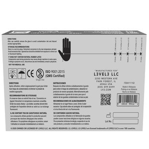 L3V3L 3 Nitrile Gloves - Black 100 pack 