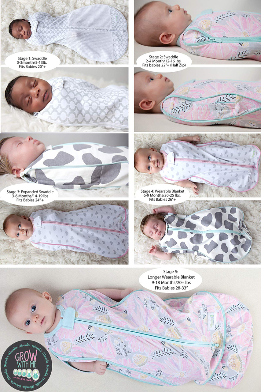 Woombie Grow with Me Baby Swaddle Convertible Swaddle Fits Babies 09