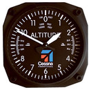 Trintec Cessna Altimeter Clock 6.5" Square with Logo