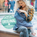 Covered Goods multi-use nursing cover - Navy and Ivory Pinstripe
