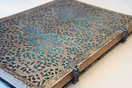Paperblanks Silver Filigree Journals Maya Blue Grande, 8 1/4 in. x 11 3/4 in. 240 pages, unlined