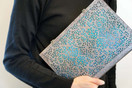 Paperblanks Silver Filigree Journals Maya Blue Grande, 8 1/4 in. x 11 3/4 in. 240 pages, unlined