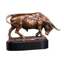 Charging Stock Market Bull Statue - Bronze Finish